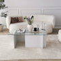 Hanah Home Escape Mesa de Centro Blanca con Cristal Templado